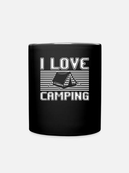 I love camping - Tasse einfarbig - Schwarz