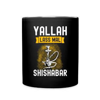 Shisha Geschenk für Wasserpfeife Shishabar Pfeife - Tasse einfarbig - Schwarz - Vorne