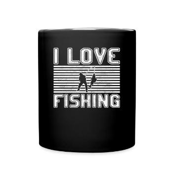 I love fishing - Full Colour Mug - black - Front