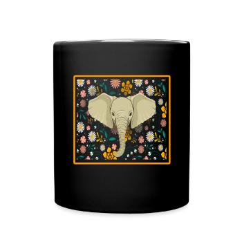Elephant Gift For Proboscis Africa Wilderness Zoo - Full Colour Mug - black - Front