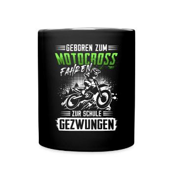 Motocross Enduro Offroad Dirt Bike Superbike Motor - Tasse einfarbig - Schwarz - Vorne