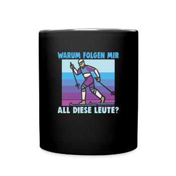 Cross-country biathlon cross-country skiers - Full Colour Mug - black - Front
