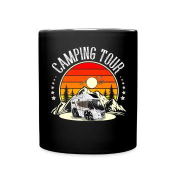 Camping Campen Camper Camping Tour - Tasse einfarbig - Schwarz - Vorne