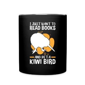 Caresses d’oiseaux kiwis et lecture de bouquets de bécassines - Mug uni - noir - Devant