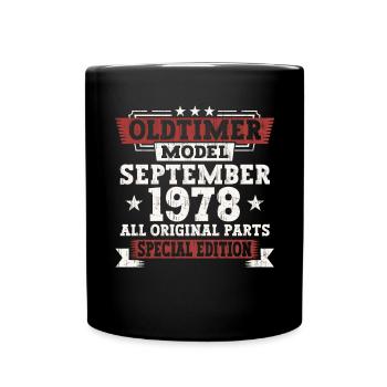 Oldtimer September 1978 44th birthday gift - Full Colour Mug - black - Front
