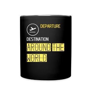 Destination de départ autour du monde Avion - Mug uni - noir - Devant