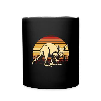 Känguru Retro Australien Down Under Outback - Tasse einfarbig - Schwarz - Vorne