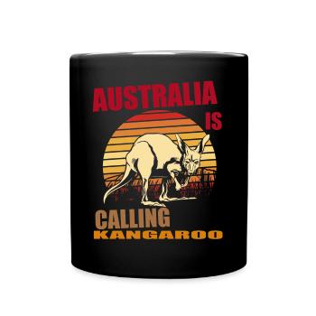 Kangourou Rétro Australie Appelant Outback - Mug uni - noir - Devant