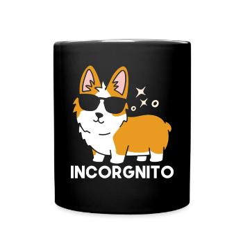 Incorgnito Funny Corgi Lover Vendanges de raisin - Mug uni - noir - Devant