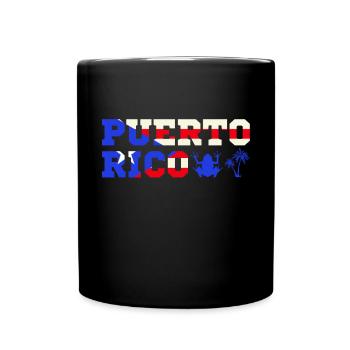 Patriotischer Vintager Puerto Rico-Flaggen-Ricaner - Tasse einfarbig - Schwarz - Vorne