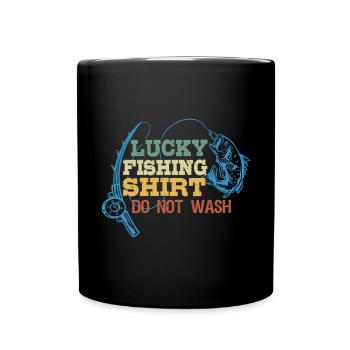C’est ma chemise de pêche heureuse, lavage - Mug uni - noir - Devant