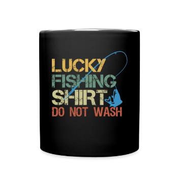C’est ma chemise de pêche heureuse, lavage - Mug uni - noir - Devant