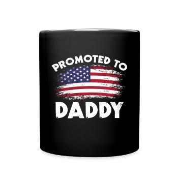 Promoted to dad, to father for the first time in 2022 - Full Colour Mug - black - Front