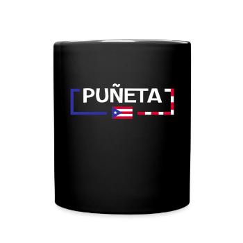 Patriotische Vintage Puerto Rico Puneta Flagge - Tasse einfarbig - Schwarz - Vorne