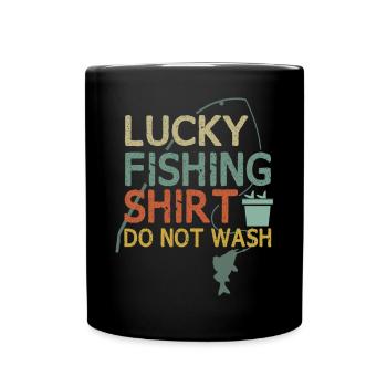 C’est ma chemise de pêche heureuse, lavage - Mug uni - noir - Devant