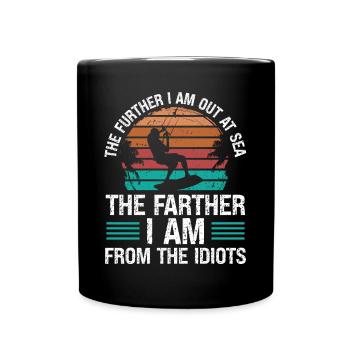 Kiteboarder Plus loin en mer Drôle kitesurfeur - Mug uni - noir - Devant