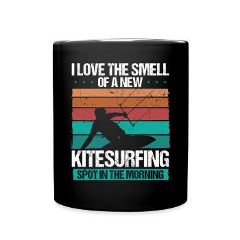 Kiteboarder Kitesurfing Spot Retro Kitesurf Kite - Full Colour Mug - black - Front