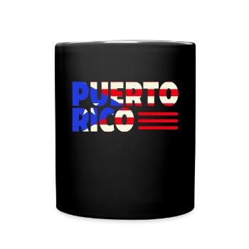 Patriotische Vintage Puerto Rico Flagge Ricaner - Tasse einfarbig - Schwarz - Vorne