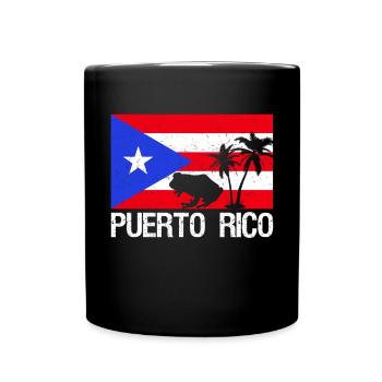 Patriotischer Vintager Puerto Rico-Flaggen-Ricaner - Tasse einfarbig - Schwarz - Vorne