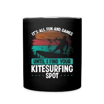 Kitesurfing Kitesurf Kite Kiteboarder Kiteboard - Mug uni - noir - Devant