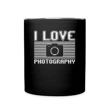 I love photography - Tasse einfarbig - Schwarz - Vorne