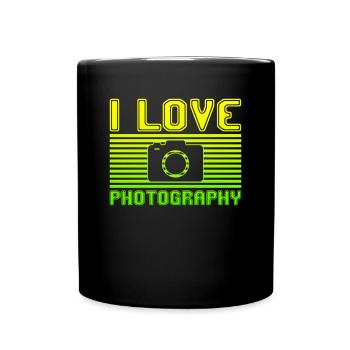 I love photography - Tasse einfarbig - Schwarz - Vorne