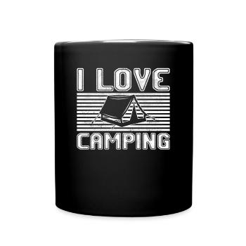 I love camping - Tasse einfarbig - Schwarz - Vorne