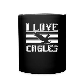 I love eagles - Tasse einfarbig - Schwarz - Vorne