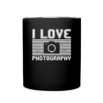 I love photography - Tasse einfarbig - Schwarz - Vorne