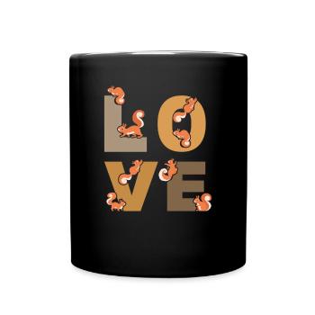 Eichhörnchen LOVE Eichhörnchen Netter Eichhörn - Tasse einfarbig - Schwarz - Vorne