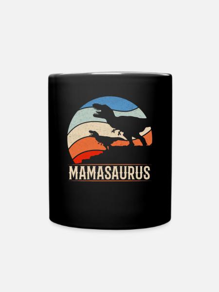 Mama Saurus Mama Dinosaur Famille Mama Dino - Mug uni - noir