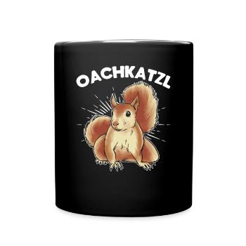 Eichhörnchen, niedlicher Eichhörnchen-Liebhaber, - Tasse einfarbig - Schwarz - Vorne