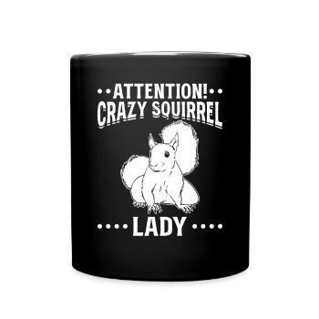 Squirrel Lover squirrel - Attention - Full Colour Mug - black - Front