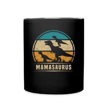 Mama Dino Mamasaurus Mother's Day Mama Dinosaur - Full Colour Mug - black - Front