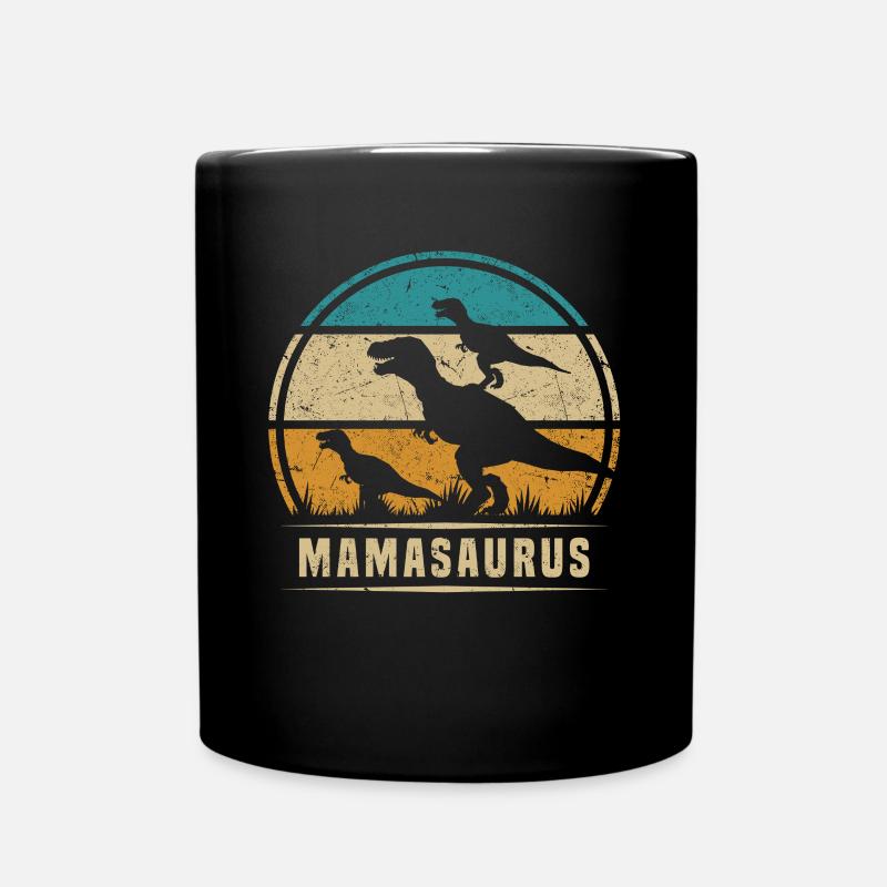 Mama Dino Mamasaurus Muttertag Mama Dinosaurier - Tasse einfarbig - Schwarz