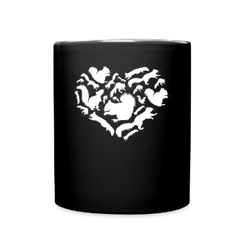 Cute squirrel heart, squirrel, - Full Colour Mug - black - Front