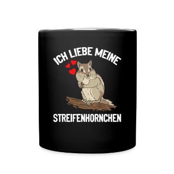Ich liebe meine Streifenhörnchen Eichhörnchen - Tasse einfarbig - Schwarz - Vorne