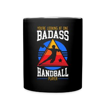 Ein Badass Handballspieler Handballer Torwart - Tasse einfarbig - Schwarz - Vorne