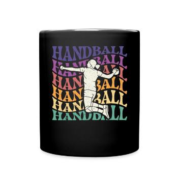 Retro Handballspieler Handballer Sport Torwart - Tasse einfarbig - Schwarz - Vorne