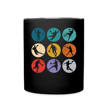 Retro Handballspieler Handballer Sport Torwart - Tasse einfarbig - Schwarz - Vorne