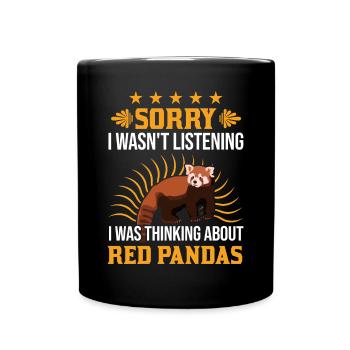 Panda Rouge Cadeau Chat Ours Panda Rouge - Mug uni - noir - Devant
