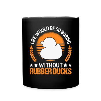 Canard en caoutchouc Cadeau Canard Grinçant Canard Bain Canard - Mug uni - noir - Devant