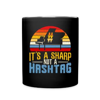 It's A Sharp Not A Hashtag Piano Musiker - Tasse einfarbig - Schwarz - Vorne