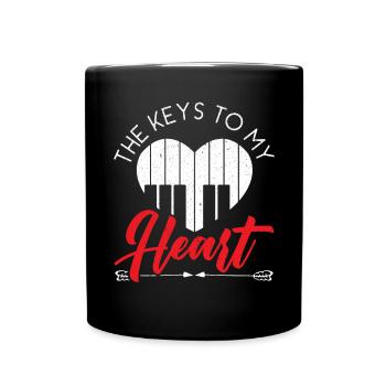 The Keys To My Heart Piano Player Musiker Musik - Tasse einfarbig - Schwarz - Vorne