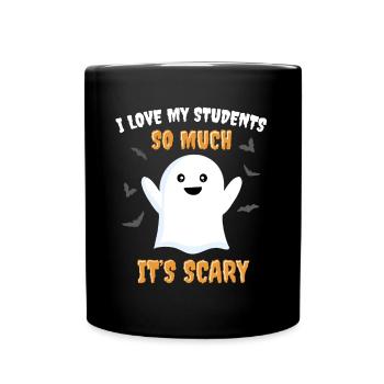 Lustiger Lehrer Halloween Ich liebe meine Schüler - Tasse einfarbig - Schwarz - Vorne
