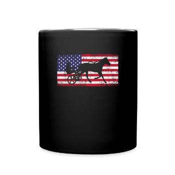 Harness racing american flag - Full Colour Mug - black - Front