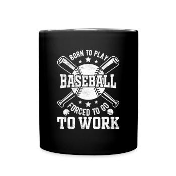 Baseball Spieler - Tasse einfarbig - Schwarz - Vorne