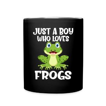Juste un garçon qui aime les grenouilles Grenouille - Mug uni - noir - Devant