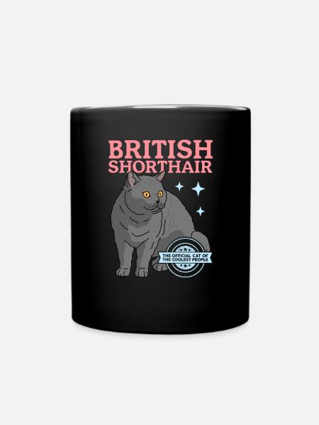 Britisch Kurzhaar Katzen Katzenbesitzer Geschenk - Tasse einfarbig - Schwarz