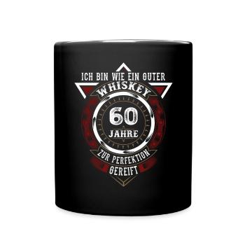 60. Geburtstag Whiskey Whisky - Tasse einfarbig - Schwarz - Vorne